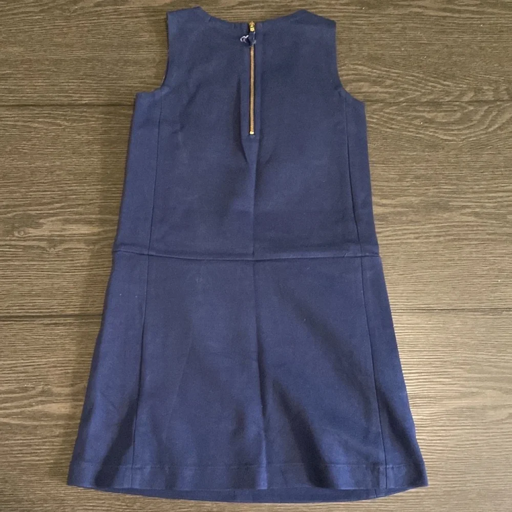 Crewcuts Sleeveless Sheath Dress. Size 7. Adorable Silver Dot Print. Navy.